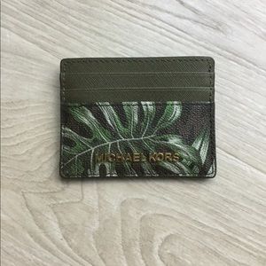 Michael Kors Brown/Olive Travel Card Holder